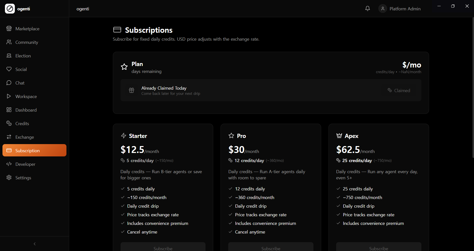 Subscriptions
